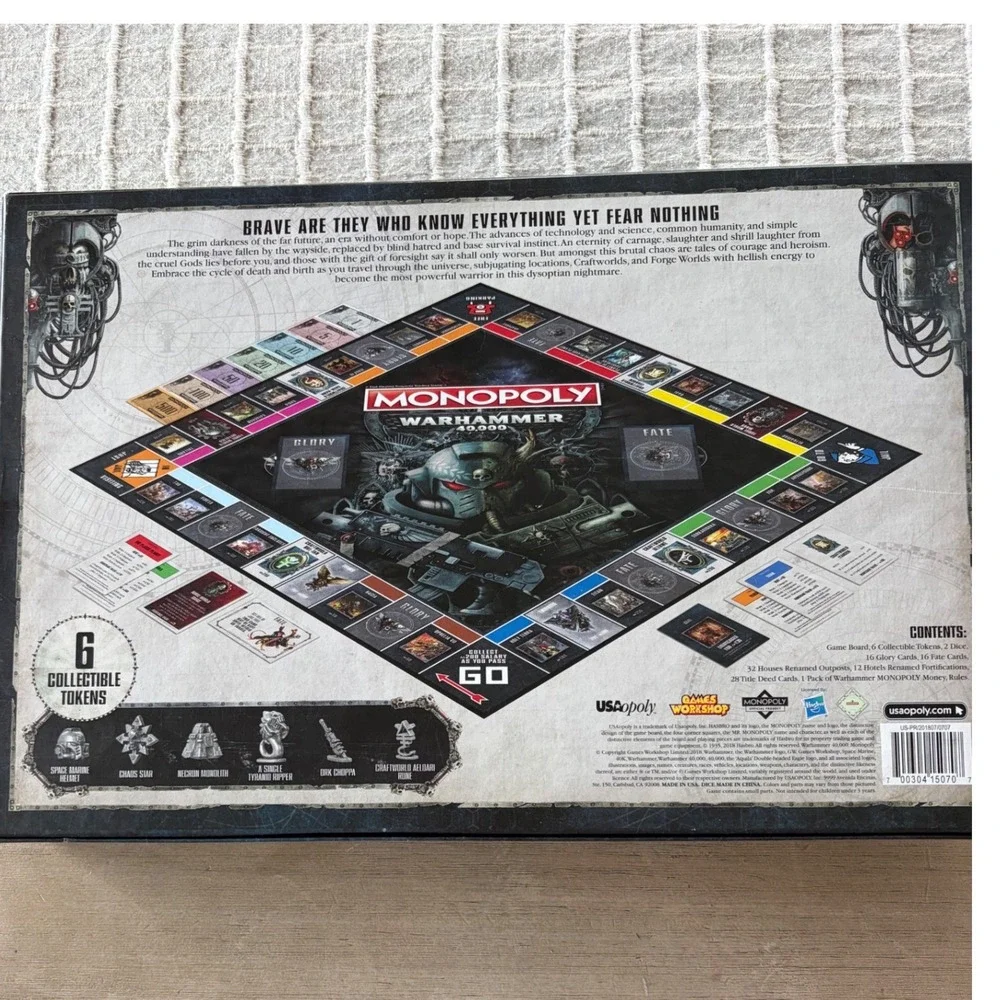 Winning Moves edition Monopoly Warhammer 40,000 universe complete